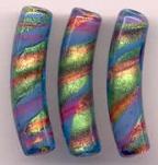 Aurora Stripes, Violet, Blue, Green, Rubino  Curved Tubes